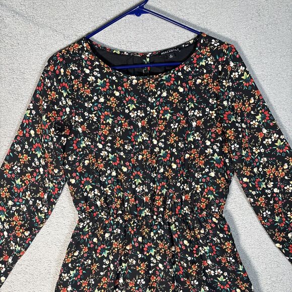 J Crew Mercantile Dress Women’s 2 Mini Floral Cottage Core Prairie Dark Floral - Picture 2 of 15